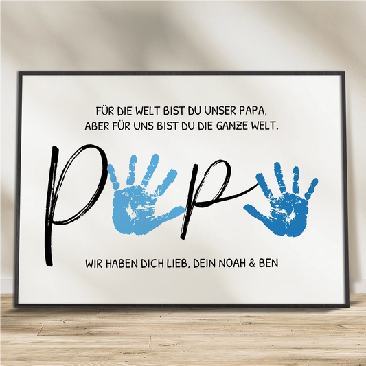 Personalisiertes Poster Handabdruck "Papa"