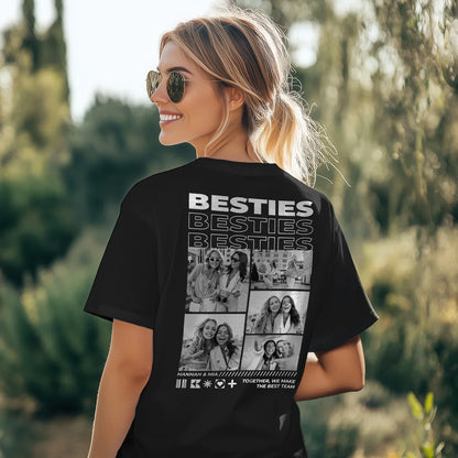 Personalisierte Partnerlook Oversized T-Shirts "Besties"