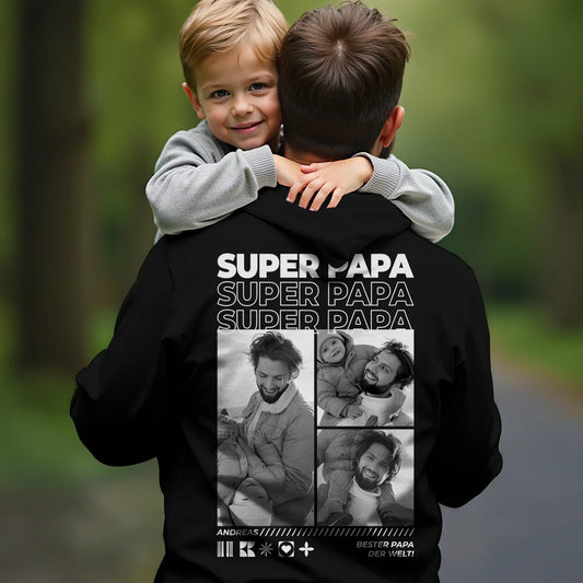 Personalisierter Hoodie mit Fotos "Papa"