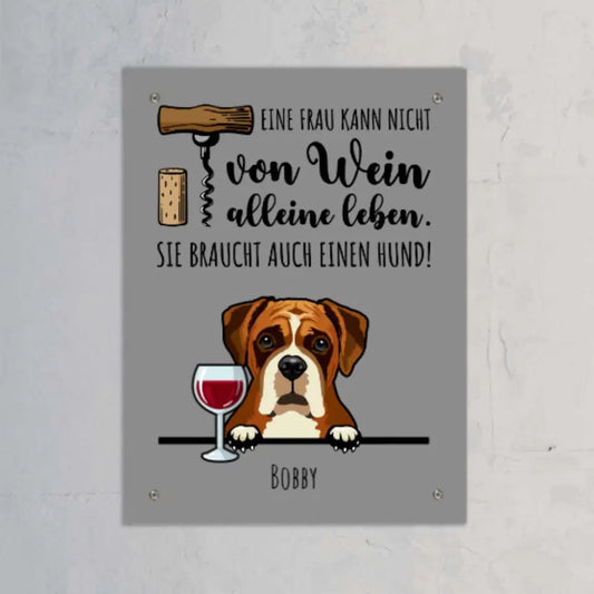 Wein & Wuff - Individuelles Schild