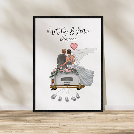 "Just Married" - Personalisiertes Poster als Geldgeschenk